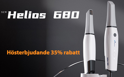 Dentalminds nya 3D scanner Helios 680 –  80 000 kr exkl. moms eller 150 000 kr exkl. moms för två stycken. Kom-igång-utbildning ingår i priset på plats på klinik.